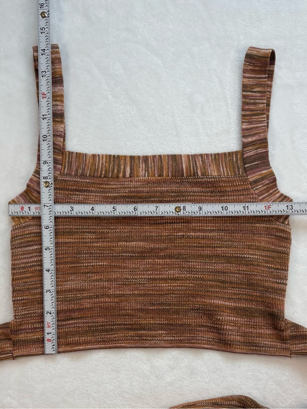 MADEWELL Space Dyed Tie Back Crop Sweater Tank Small Linen Blend Knit Top - Picture 8 of 8